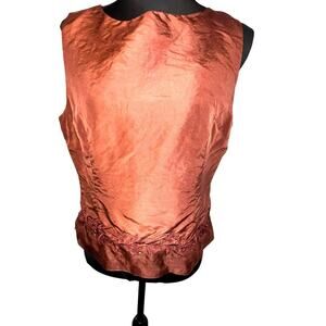 Anne Carson ladies size10 silk sequin lined rear zip Fairy goth vintage tank top